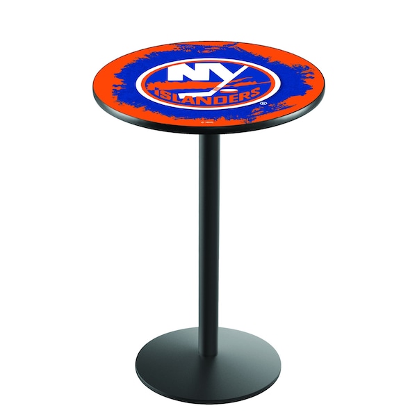 Holland Bar Stool Co 42" Blk Wrinkle New York Islanders Pub Table L214B4228NYIsln - main